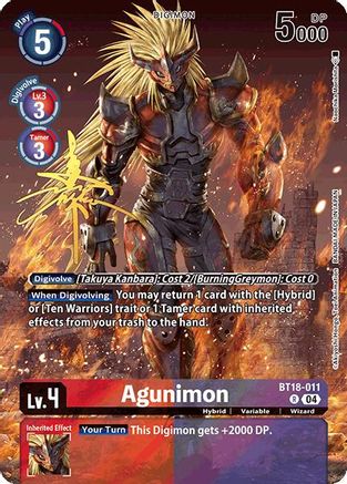 Agunimon (Rare Pull) (BT18-011) - World Convergence