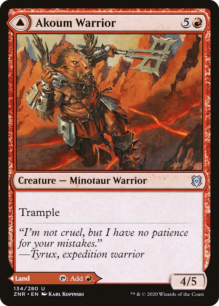 Akoum Warrior // Akoum Teeth (ZNR-134) - Zendikar Rising - Image 5