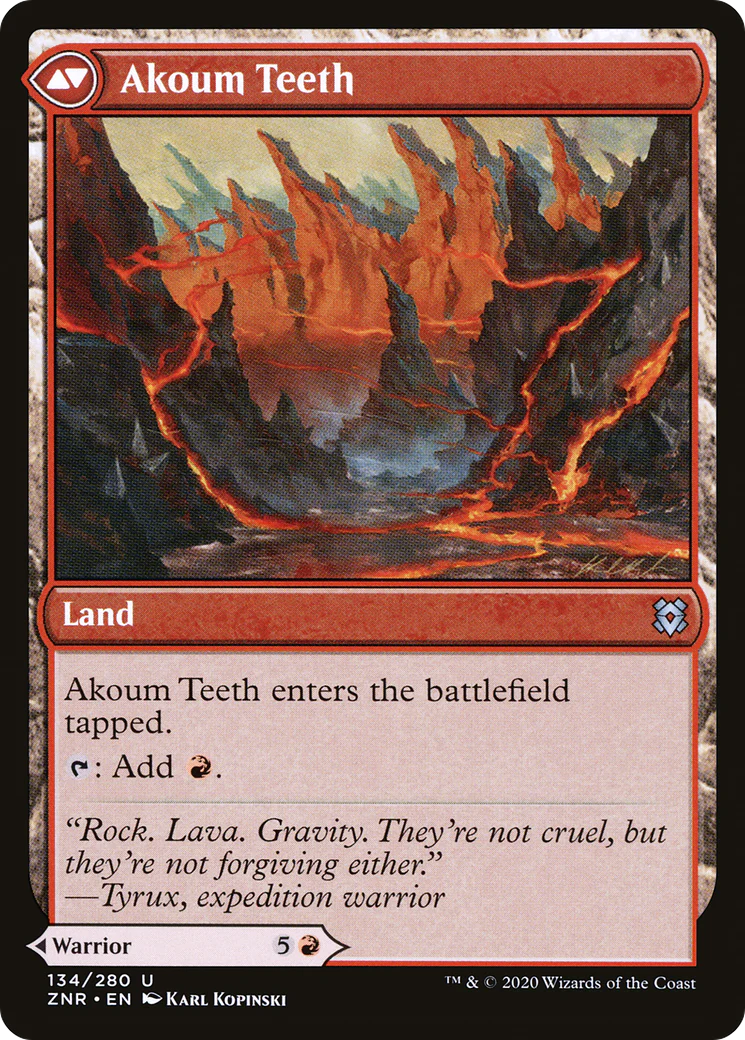 Akoum Warrior // Akoum Teeth (ZNR-134) - Zendikar Rising - Image 6