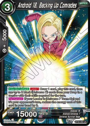 Android 18, Backing Up Comrades (BT30-093) - Three Glorious Fighters