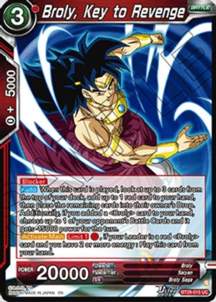 Broly, Key to Revenge (BT29-015) - Fearsome Rivals Foil