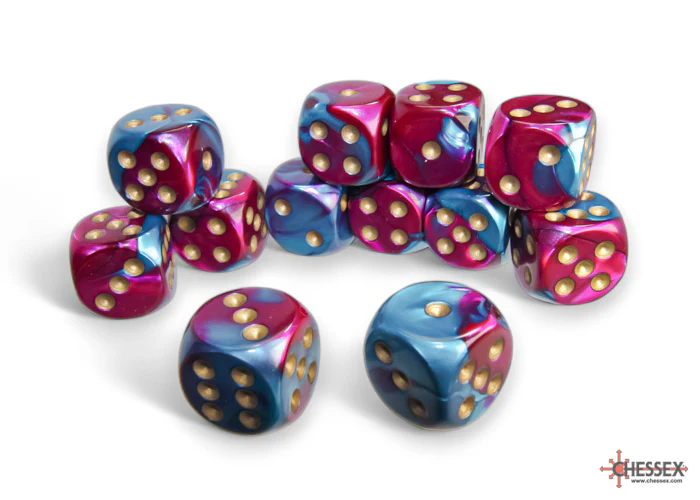 Chessex - 16mm d6 Dice Block (12 dice) - Various Colours - Image 15