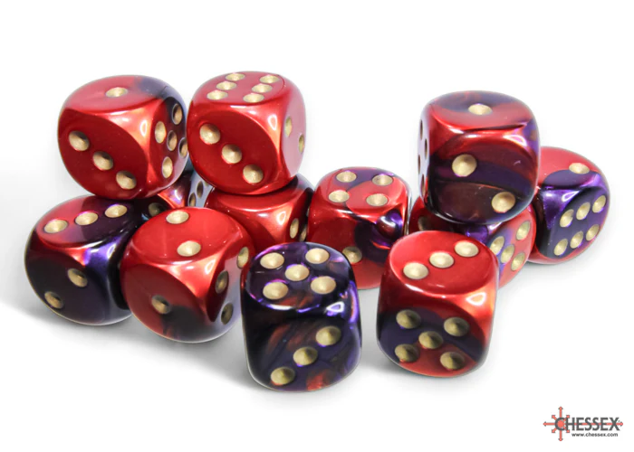 Chessex - 16mm d6 Dice Block (12 dice) - Various Colours - Image 3