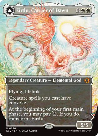 Eirdu, Carrier of Dawn (Borderless) (ECL-286) - Lorwyn Eclipsed