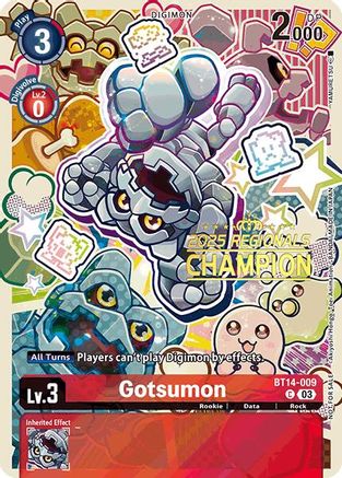 Gotsumon (2025 Regionals Champion) (BT14-009) - Blast Ace Foil