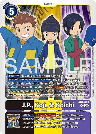 J.P., Koji, & Koichi (AD1-023) - Advanced Booster Digimon Generation Foil