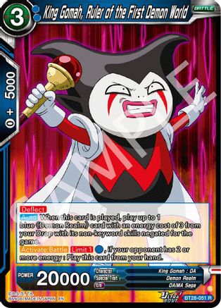 King Gomah, Ruler of the First Demon World (BT28-051) - Prismatic Clash Foil