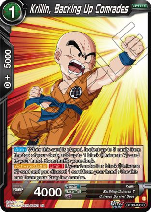 Krillin, Backing Up Comrades (BT30-090) - Three Glorious Fighters