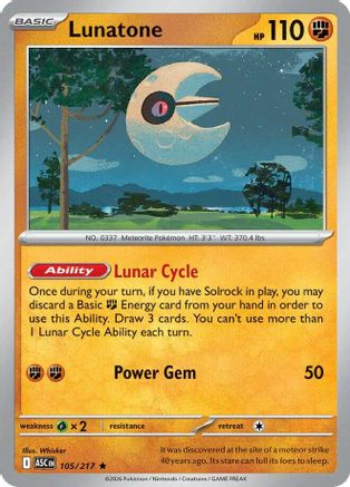 Lunatone 105 - ME Ascended Heroes Reverse Holofoil