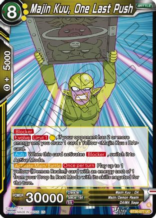 Majin Kuu, One Last Push (BT30-077) - Three Glorious Fighters