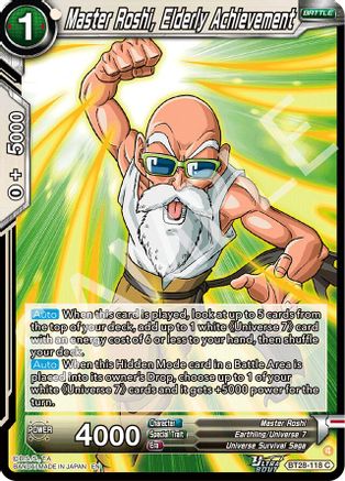 Master Roshi, Elderly Achievement (BT28-118) - Prismatic Clash