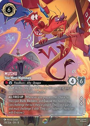 Mushu - Your Worst Nightmare (Enchanted) (218/204) - Reign of Jafar Holofoil