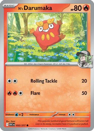 N's Darumaka 32 - ME Ascended Heroes Reverse Holofoil