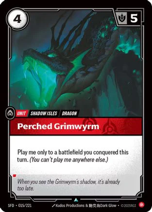 Perched Grimwyrm (015/221) - Spiritforged