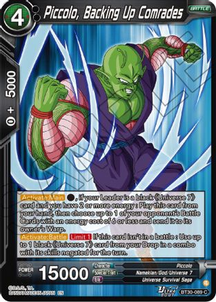 Piccolo, Backing Up Comrades (BT30-089) - Three Glorious Fighters