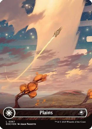 Plains (0367) (Borderless) (Galaxy Foil) (EOE-367) - Edge of Eternities Foil