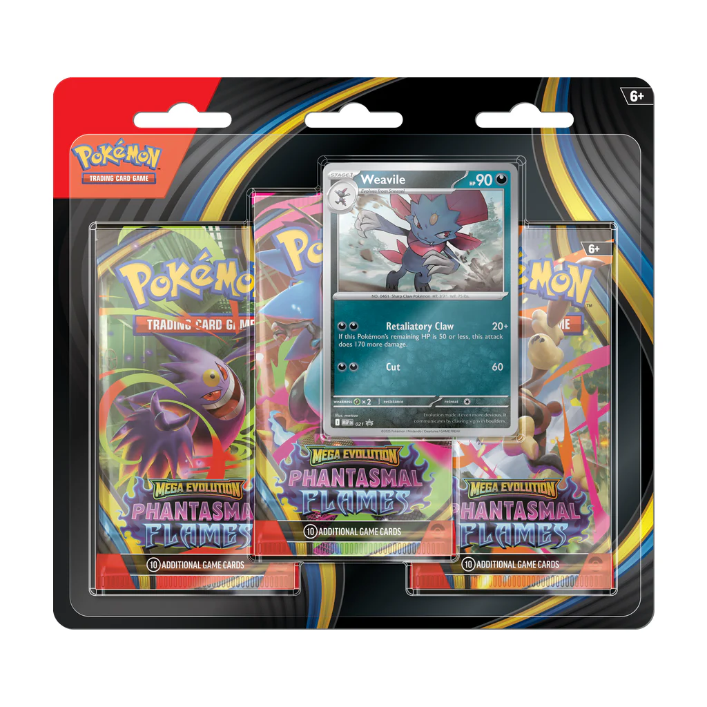 Pokemon - Phantasmal Flames - 3 Pack Blister (Weavile)
