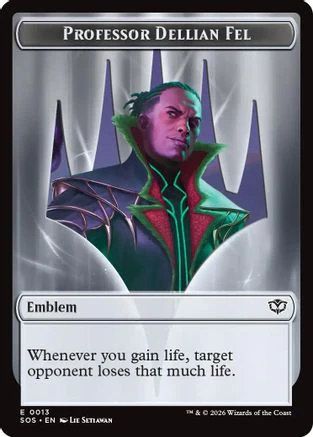 Professor Dellian Fel // Pest (0008) Double-Sided Token (SOS-13 // 8) - Secrets of Strixhaven