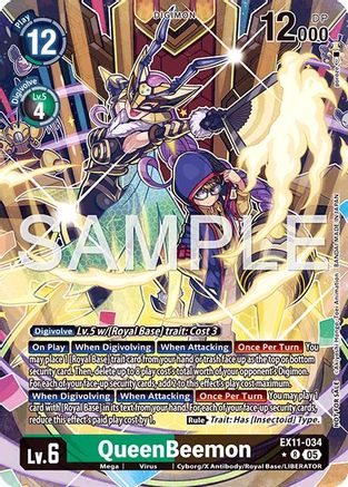 QueenBeemon (Box Topper) (EX11-034) - Dawn of Liberator Foil