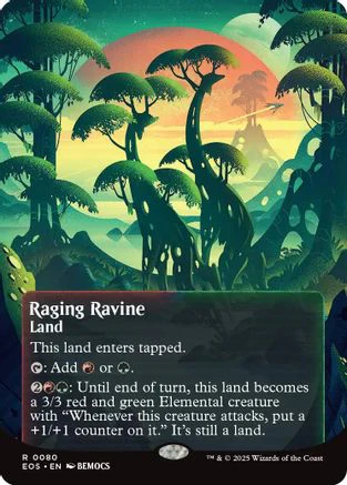 Raging Ravine (0080) (Borderless) (EOS-080) - Edge of Eternities: Stellar Sights Foil