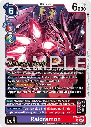 Raidramon (BT24-071) - Time Stranger Foil