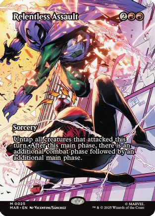 Relentless Assault (Borderless) (MAR-025) - Marvel Eternal-Legal Foil