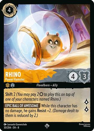Rhino - Power Hamster (30/204) - Reign of Jafar Cold Foil