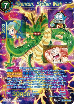 Shenron, Stolen Wish (SPR) (BT30-038) - Three Glorious Fighters Foil