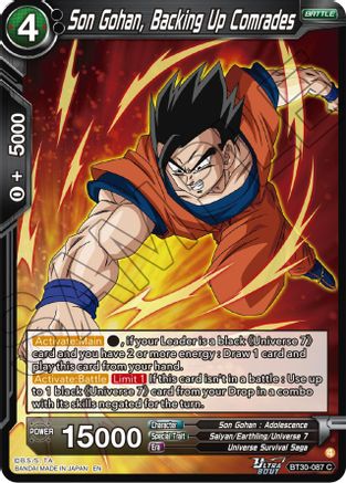 Son Gohan, Backing Up Comrades (BT30-087) - Three Glorious Fighters