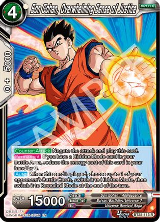 Son Gohan, Overwhelming Sense of Justice (BT28-113) - Prismatic Clash Foil