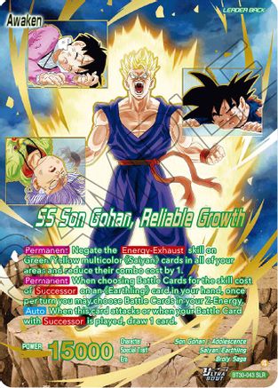 Son Gohan // SS Son Gohan, Reliable Growth (SLR) (BT30-043) - Three Glorious Fighters Foil