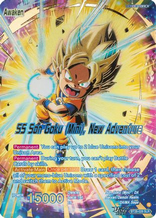 Son Goku (Mini) // SS Son Goku (Mini), New Adventure (SLR) (BT28-028) - Prismatic Clash Foil