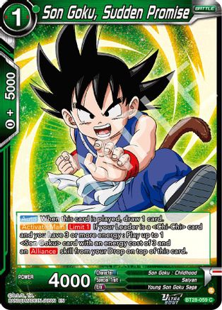 Son Goku, Sudden Promise (BT28-059) - Prismatic Clash