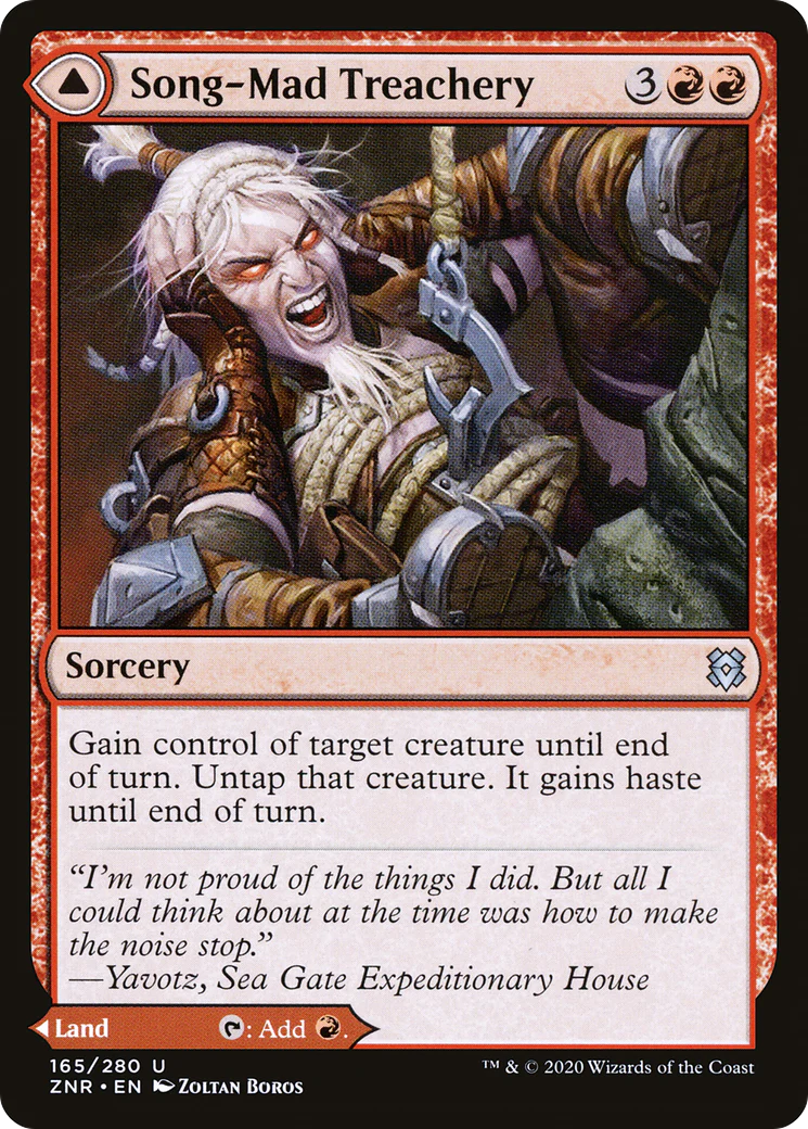 Song-Mad Treachery // Song-Mad Ruins (ZNR-165) - Zendikar Rising Foil - Image 3