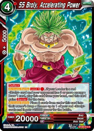 SS Broly, Accelerating Power (BT29-013) - Fearsome Rivals Foil