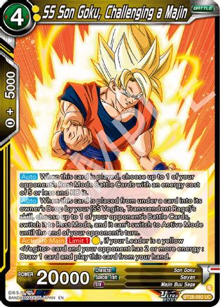 SS Son Goku, Challenging a Majin (BT28-092) - Prismatic Clash Foil
