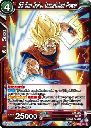 SS Son Goku, Unmatched Power (BT30-004) - Three Glorious Fighters Foil