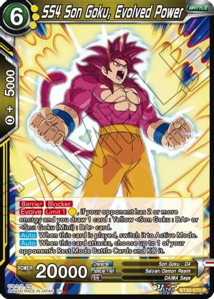 SS4 Son Goku, Evolved Power (BT30-070) - Three Glorious Fighters
