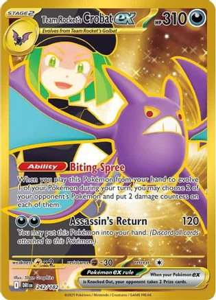 Team Rocket's Crobat ex - 242/182 242 - SV10 Destined Rivals Holofoil
