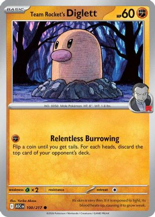 Team Rocket's Diglett 100 - ME Ascended Heroes Reverse Holofoil