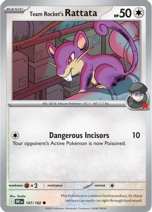 Team Rocket's Rattata 147 - SV10 Destined Rivals Reverse Holofoil