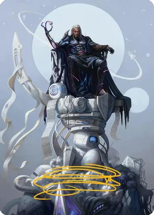 Tezzeret, Cruel Captain Art Card (35/54) (Gold-Stamped Signature) (AAEOE-035) - Art Series: Edge of Eternities