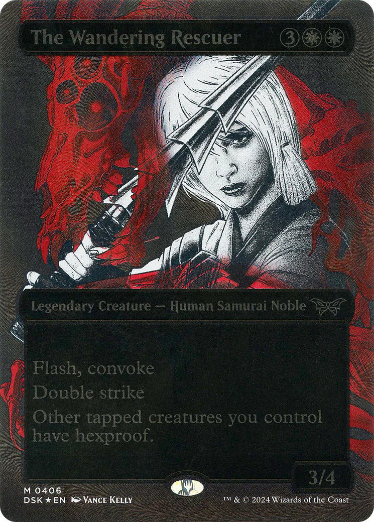 The Wandering Rescuer (DSK-406) - Duskmourn: House of Horror: (Showcase) (Borderless) Foil