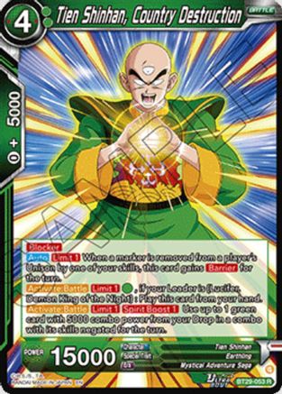 Tien Shinhan, Country Destruction (BT29-053) - Fearsome Rivals Foil