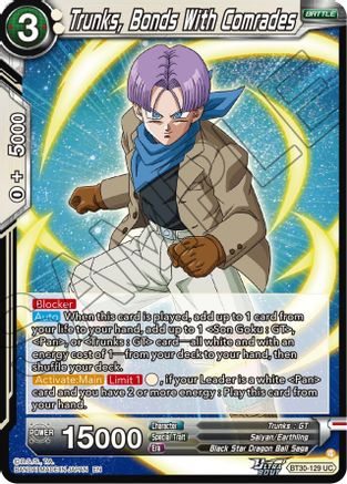 Trunks, Bonds With Comrades (BT30-129) - Three Glorious Fighters Foil