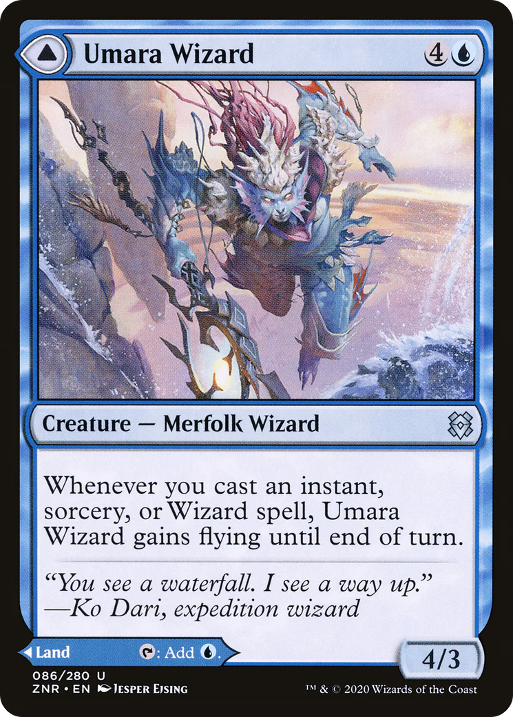 Umara Wizard // Umara Skyfalls (ZNR-086) - Zendikar Rising Foil - Image 5