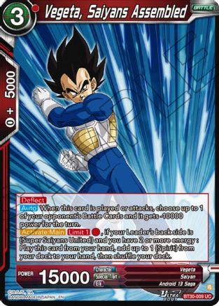 Vegeta, Saiyans Assembled (BT30-009) - Three Glorious Fighters Foil
