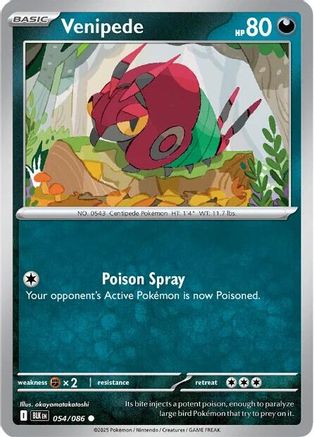 Venipede 54 - SV Black Bolt Reverse Holofoil