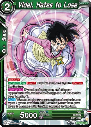 Videl, Hates to Lose (BT30-054) - Three Glorious Fighters