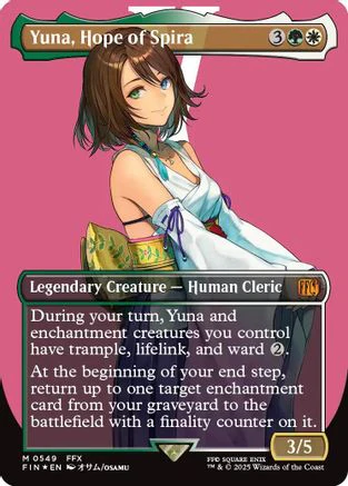 Yuna, Hope of Spira (Borderless) (Surge Foil) (FIN-548) - FINAL FANTASY Foil